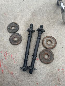 Adjustable Dumbbell Handles with Weight Plates