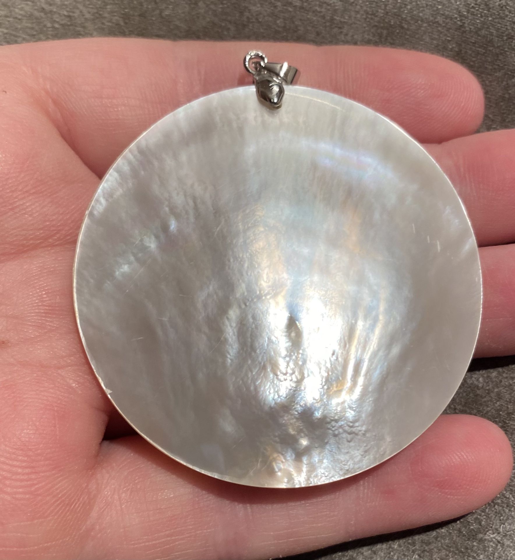 Large Round Mother of Pearl Pendant