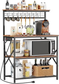 Bakers Rack with Power Outlet, 31.5-Inch Wide