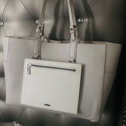 BOTKIER New York Park Slope Large Beige Leather Tote 14”. 