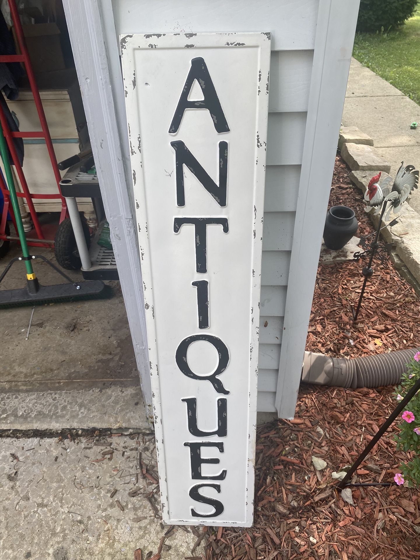 Vintage Antiques Metal Sign