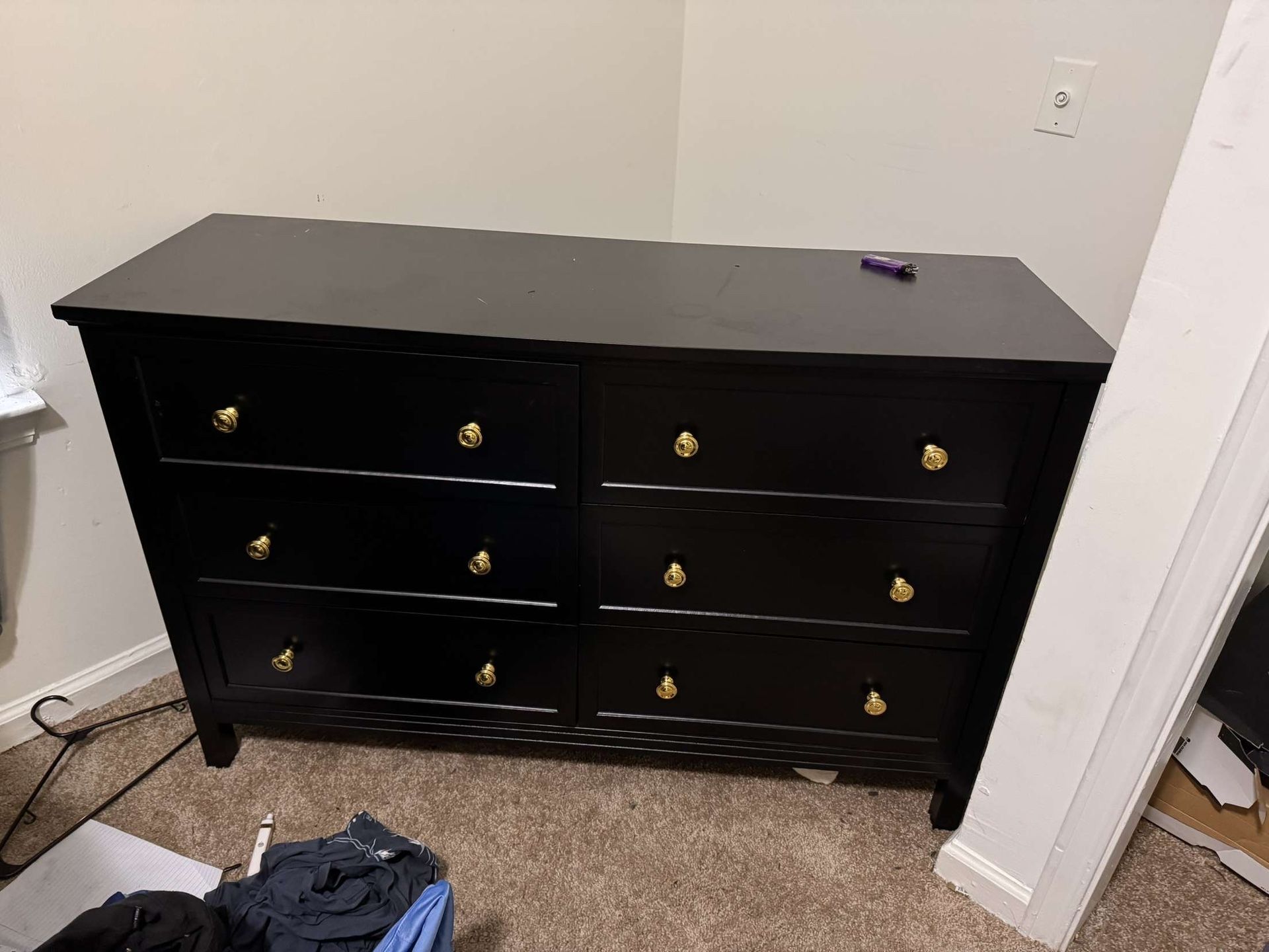 Black And Gold Dresser 6 Drawers