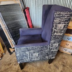 Navy blue high  back chair