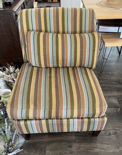 Set of 2 Fabric Chairs w/ Wood Feet