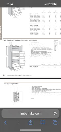 Timberlake Wall Oven and Microwave Cabinets (Brand New)