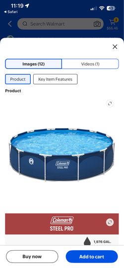 coleman steel pro 12 ft x 33 in round metal frame above ground pool