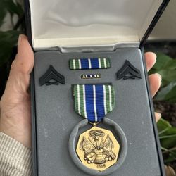 US Military Achievement Award Medal & Ribbon Plus Corporal Pins