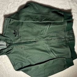 Green Adidas Zip Up Denim Jacket 