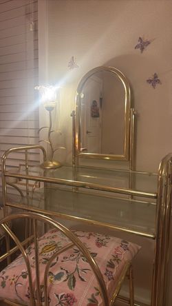 Gold and Glass Vanity