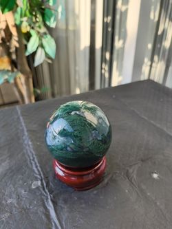Green moss Agate Crystal spear