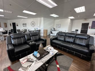 Black Leather Sofa & Loveseat Recliner