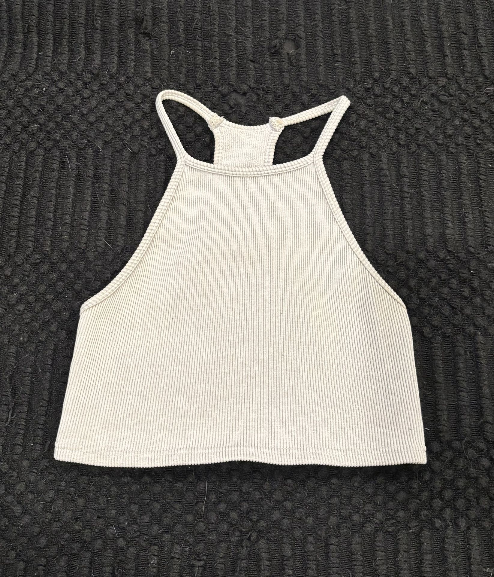 Medium Light Gray Ribbed Tank Top