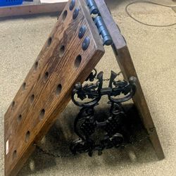 Custom Vintage Wine Rack-Iron And Oak (Negotiable)