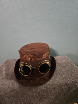 Brown Spirit Steampunk Hat with Goggles