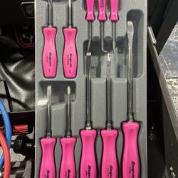 Snap On Pink Screw Driver Set 