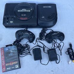 Sega CD Model 2 II Console Genesis Bundle Consoles w Controller - Working