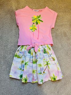 Mayoral Girls Palm Tree Top and Skirt Set