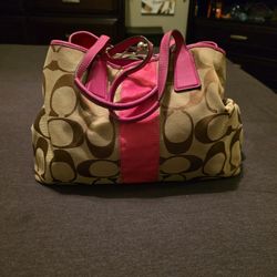 Pink Clip Coach Purse Medium 