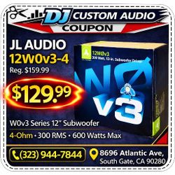 JL Audio W0V3 Series Bass Speaker 12" Subwoofer 4-Ohm 600 Watts 12W0v3 🚨 Payment Options Available 🚨 No Credit Needed 🚨 