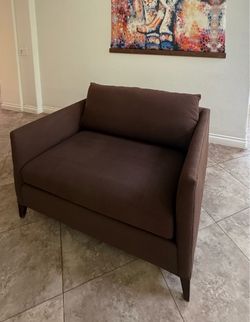Brown Crate and Barrel sofa