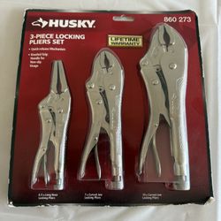 Husky 3 Piece Locking Pliers Set.