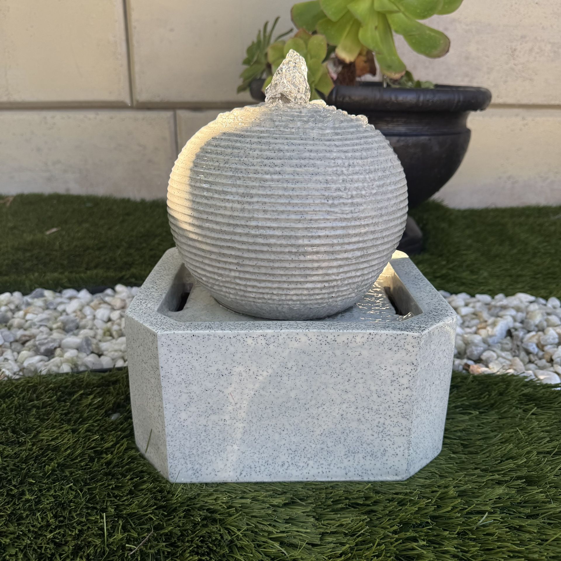 Beautiful Water Fountain 10x10 Tall 12 Resin Ceramic