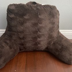 Brown Bedrest Pillow With Arms 