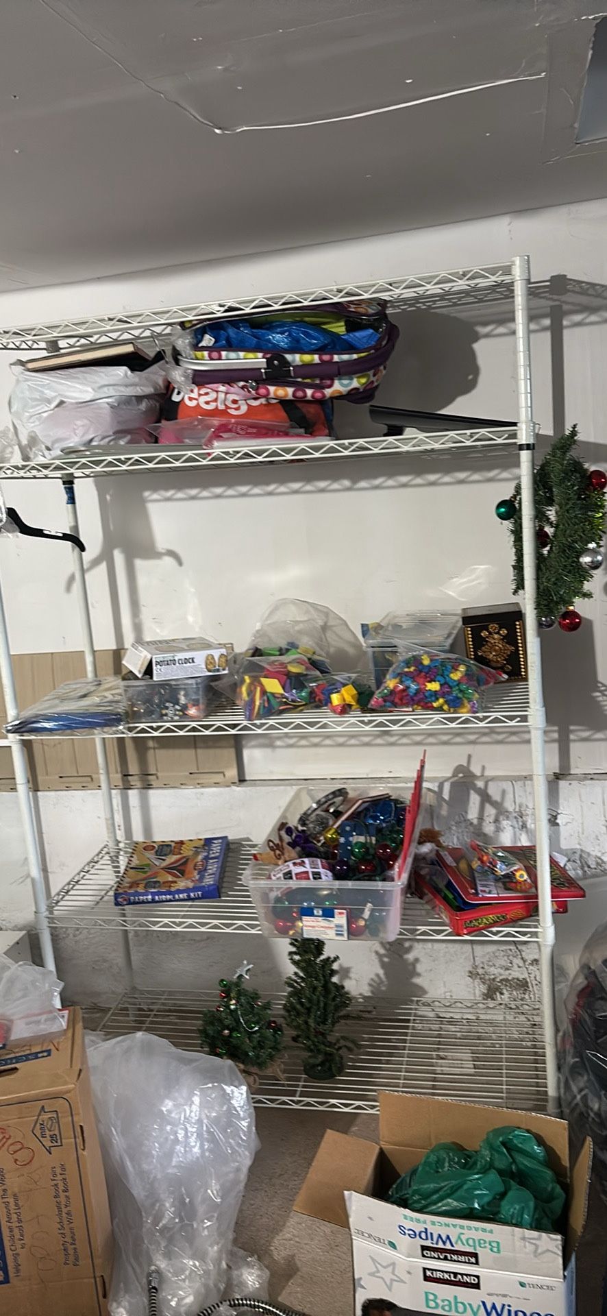 White wire storage shelf, closet organizer