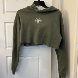 Ignite Army Green Super Cropped Hoodie Size Small 