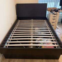 IKEA OPPDAL Full Size Bed Frame and Storage Headboard