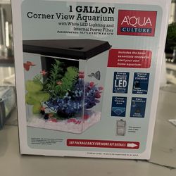 Aqua Culture  1 Gallon  Plastic Aquarium , Black, 10.1''L x 6.76''W x 8.12''H