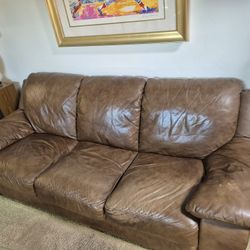 Leather Brown Couch