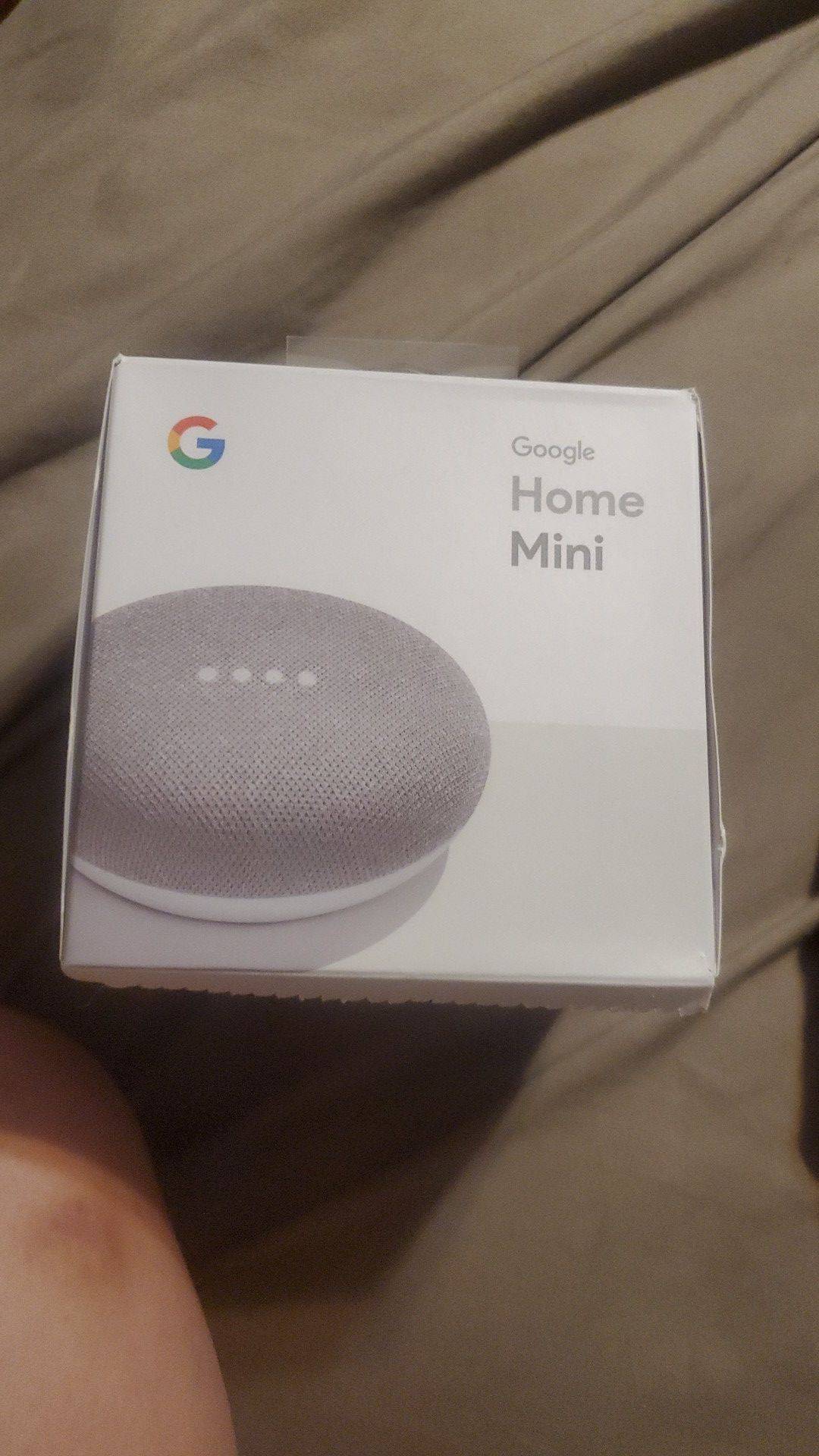 Google home mini in chalk