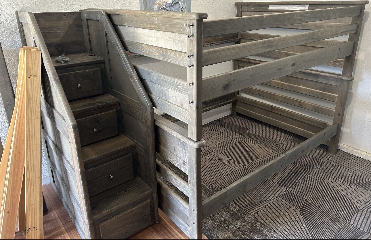 Living Spaces -Gray Full On Full Solid Bunk Bed 