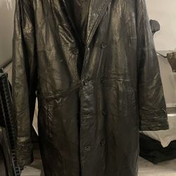 Long Leather Jacket- size medium 