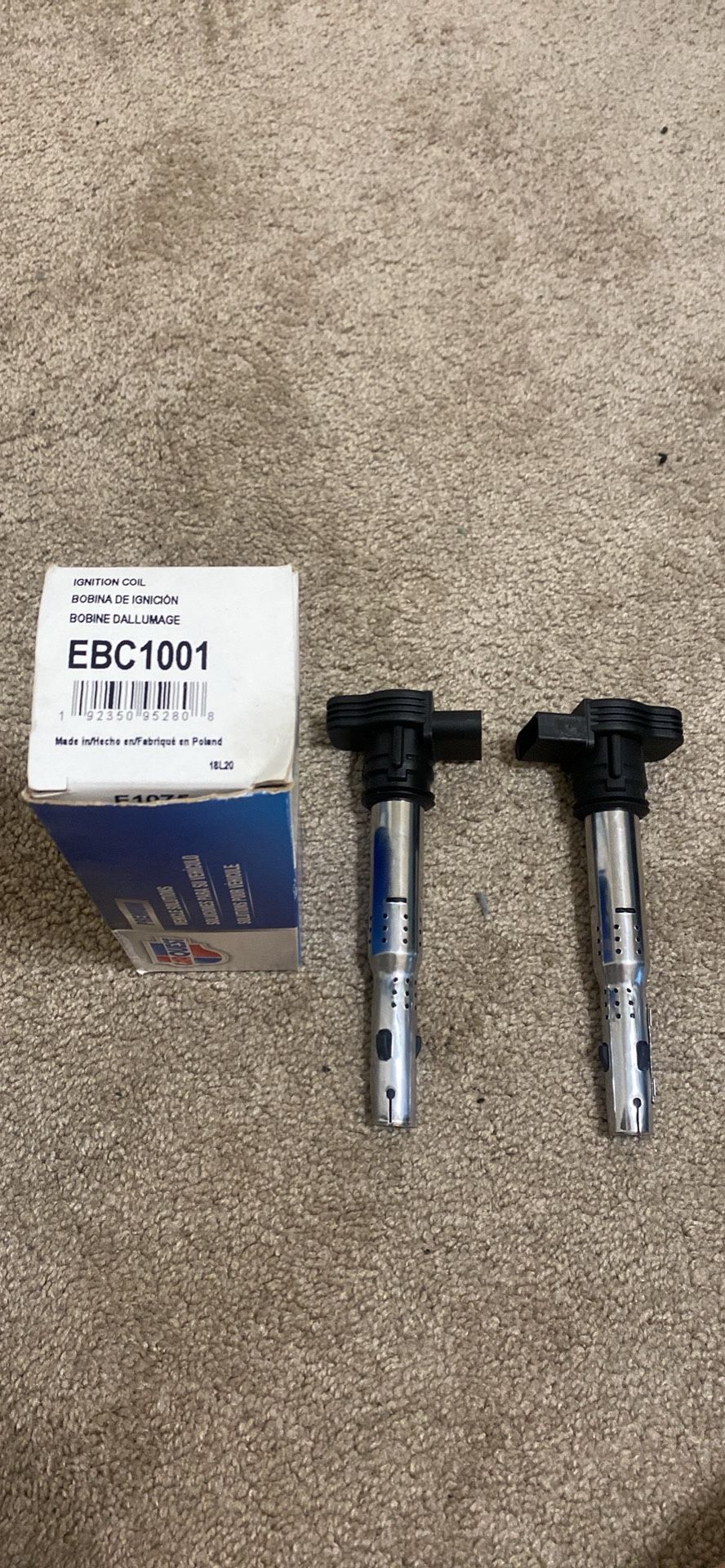 2x Carquest Ignition Coil Ebc1001 Made In Poland