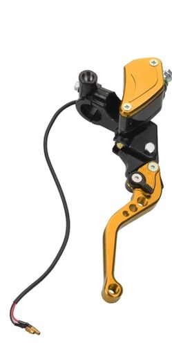 LKV Motorcycle Brake  Pump Lever with Dual Hydraulic Master Cylinder Reservoir Set 7/8" 22mm Piston Universal CNC Compatible with Honda Yamaha K