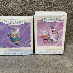 Hallmark Keepsake Easter Ornament lot of 2 here comes Easter bunny truck