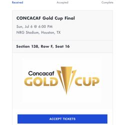 Gold Cup Ticket Final 