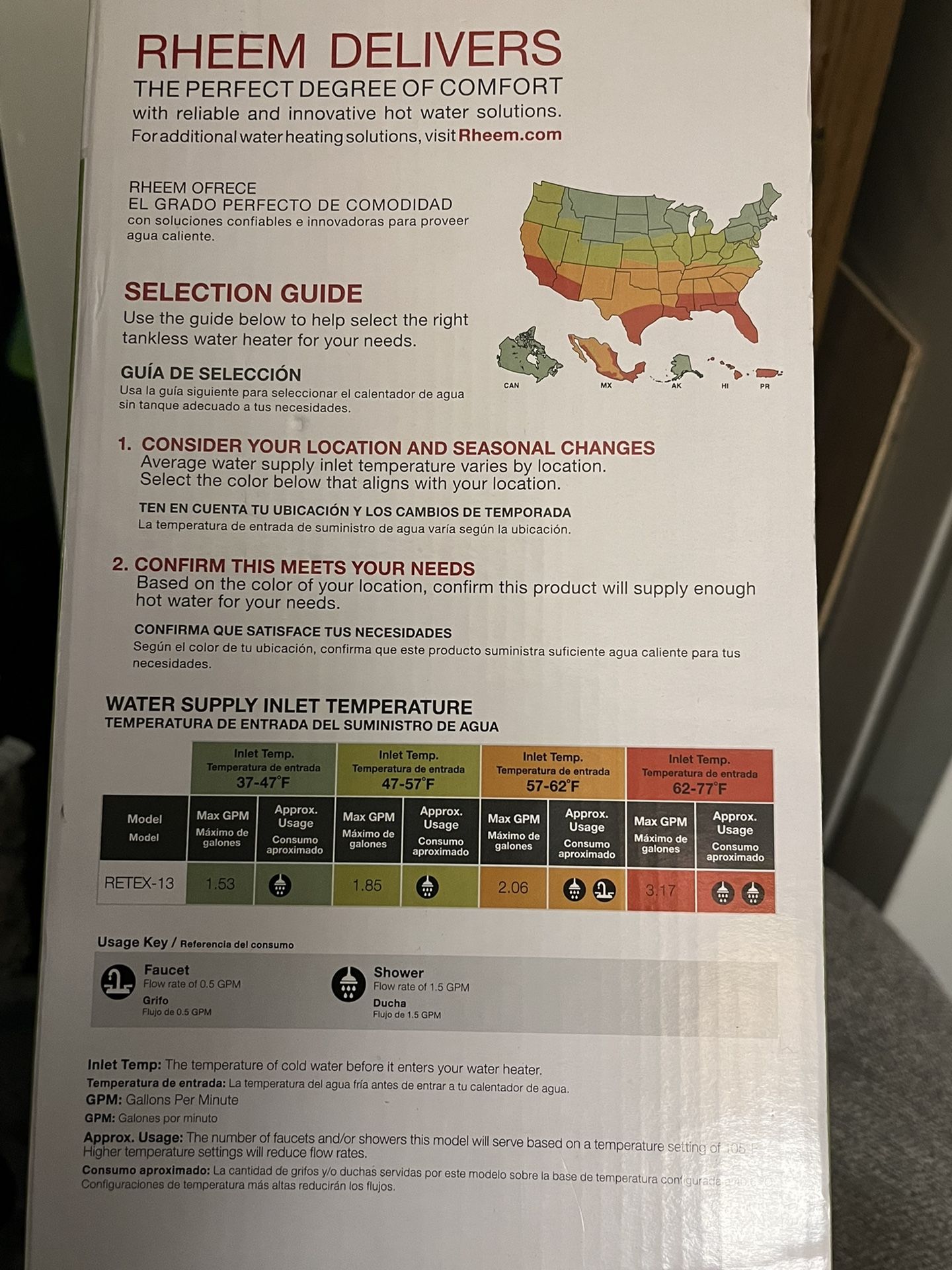 Rheem Performance 13 kW Self-Modulating 2.54 GPM Tankless Electric