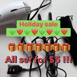 3-Piece Hair Styling Bundle: Conair 1875 Dryer + Full Size & Mini Flat Irons