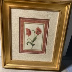 Poppy Flower Art Framed Under Glass Neiman Marcus