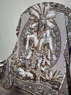 Aztec Warrior  Blanket Original From Mexico