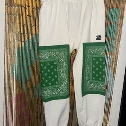 The North Face X Supreme Sweat Pants Green Bandana Size XL