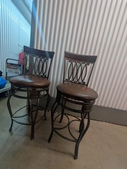 Faux leather and metal barstools