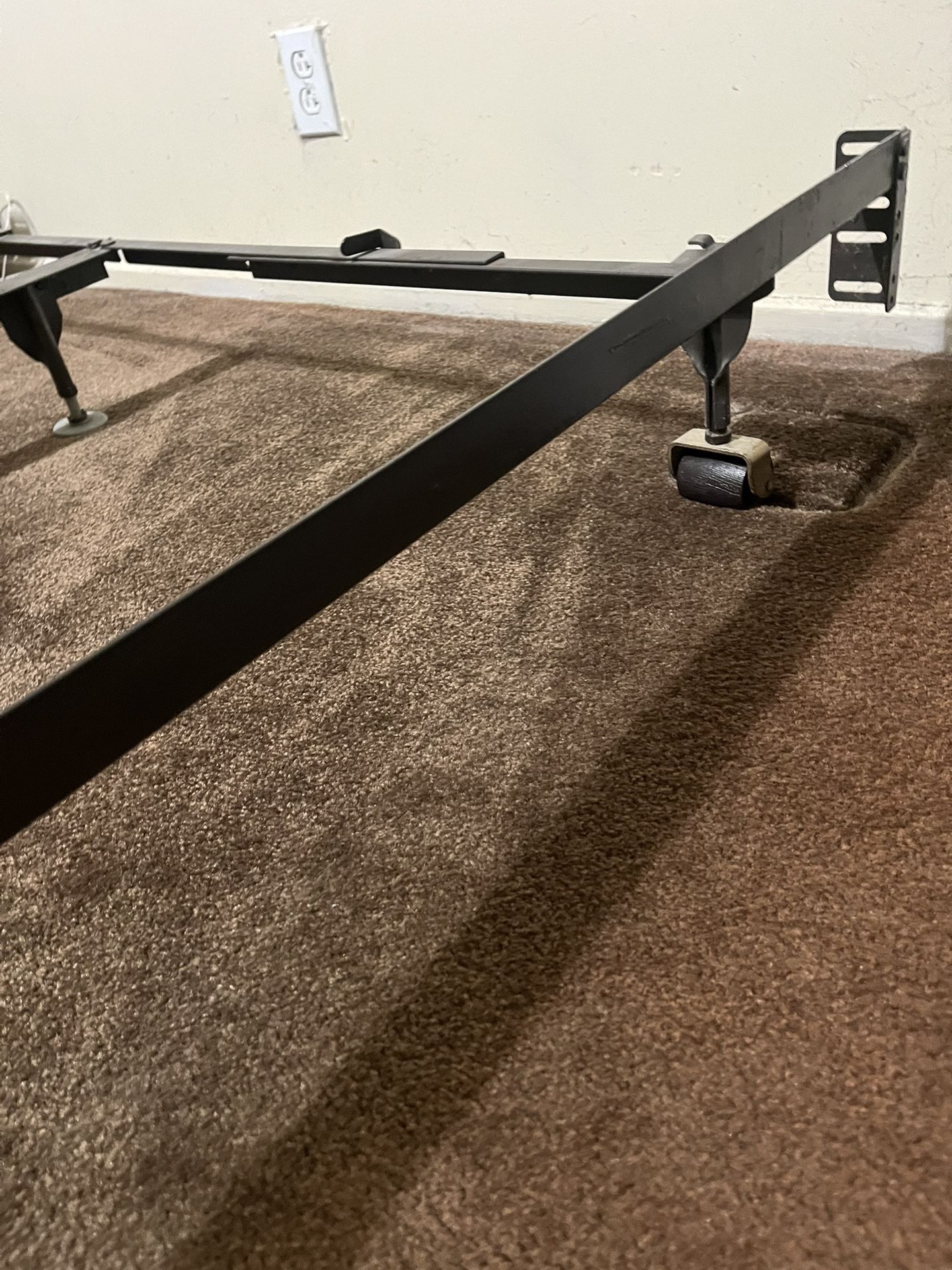 Queen Size Box spring & Queen Size Bed Rails On wheels