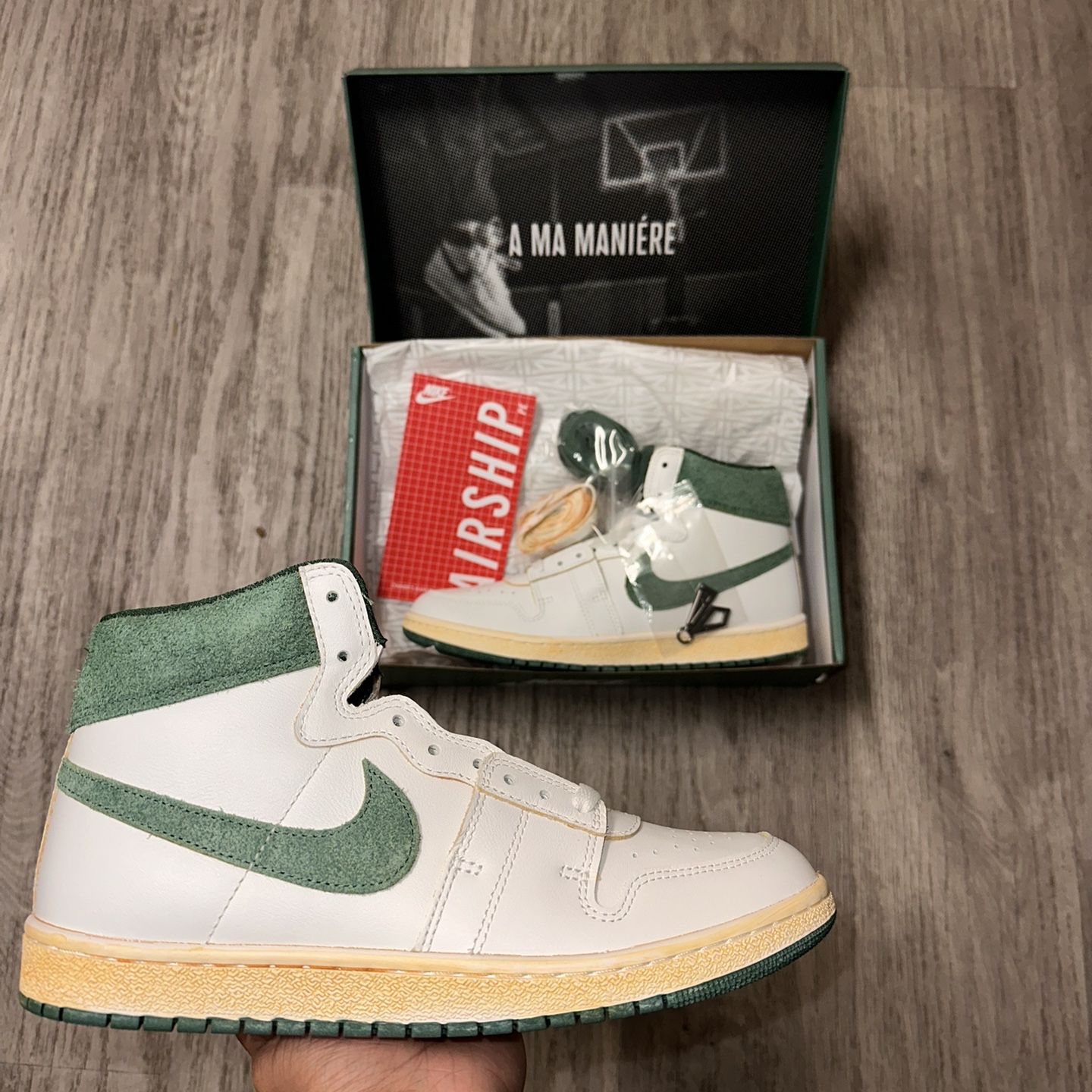 A Ma Maniére x Jordan Air Ship PE SP Green Stone 