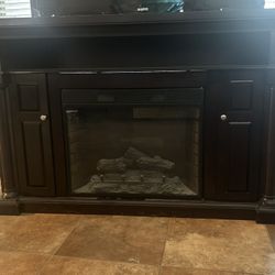 TV Center W/ Built In Fire Place