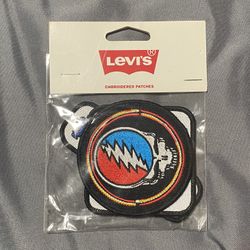 Levis x Grateful Dead Embroidered Patches Roses Steal Your Face Bears Sealed NEW
