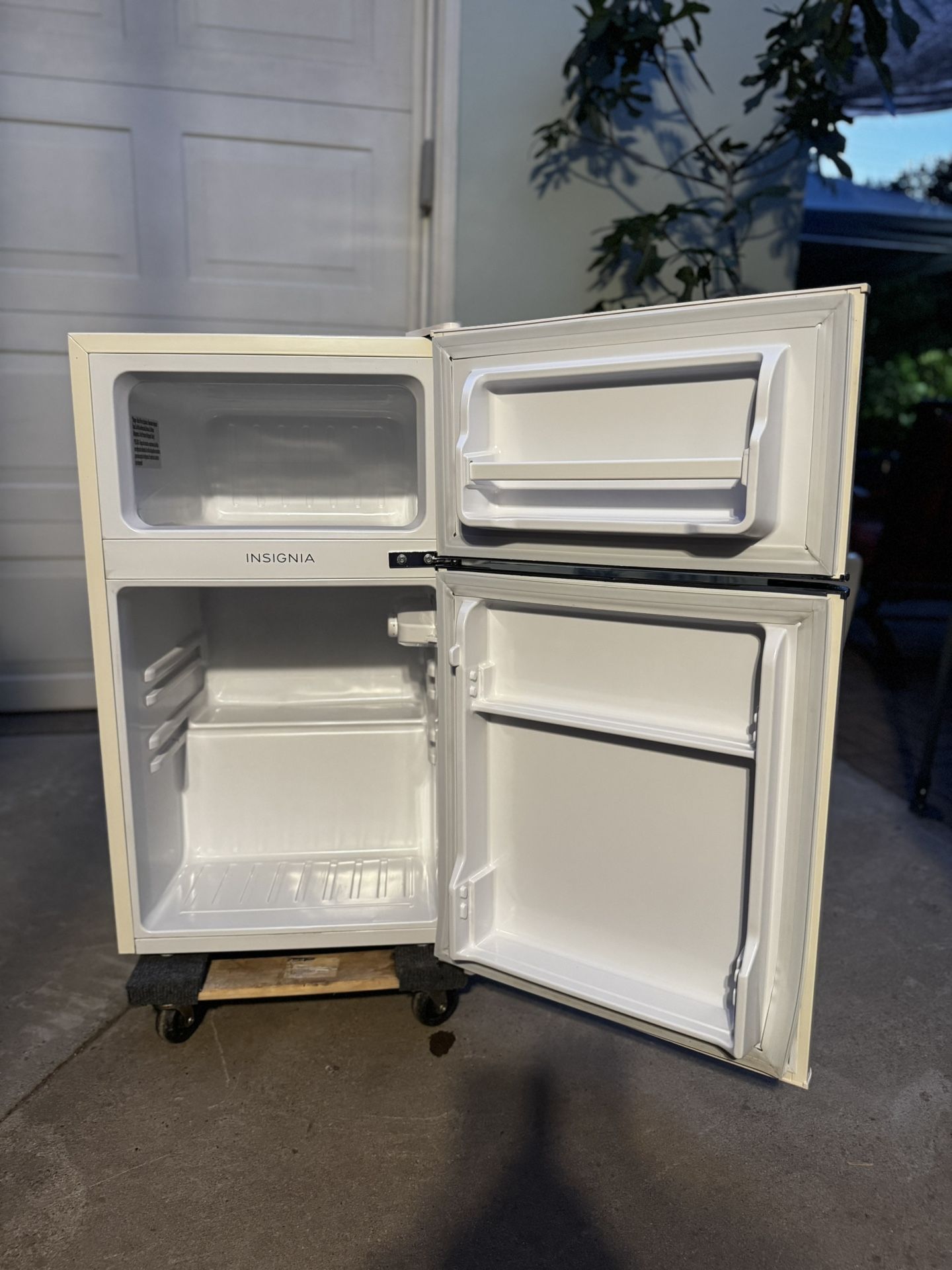 Cream Colored Retro Dorm Style Refrigerator